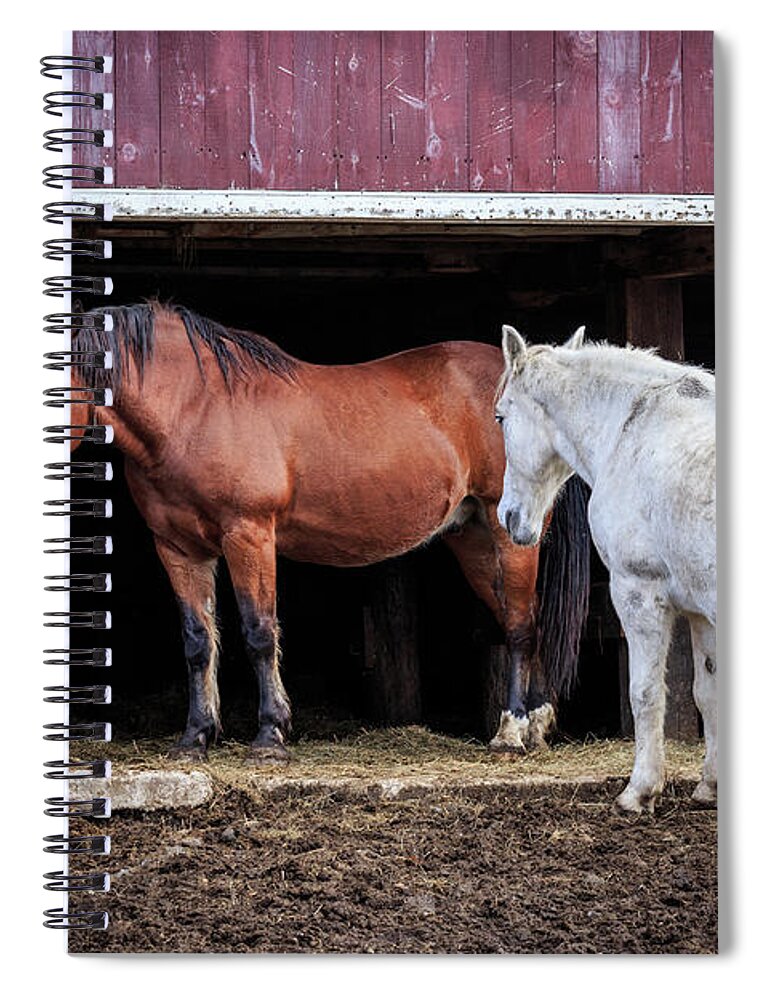 Draft Horses Spiral Notebook featuring the photograph Draft Horses by Jim Gillen