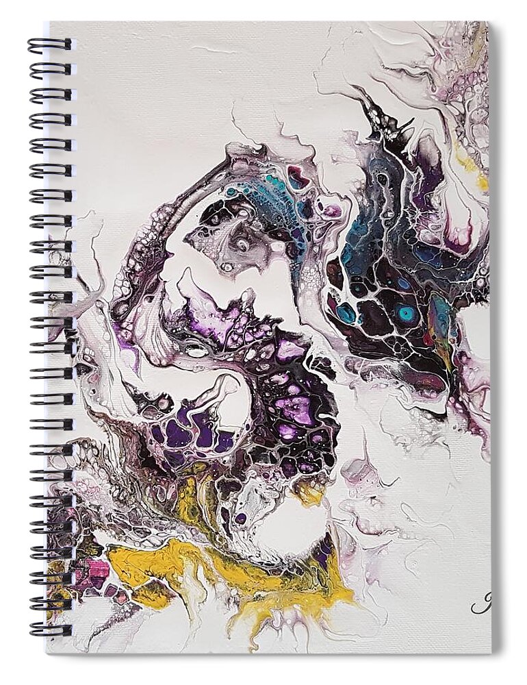 Breathe Spiral Notebook featuring the painting Dragon Breathe by Jo Smoley
