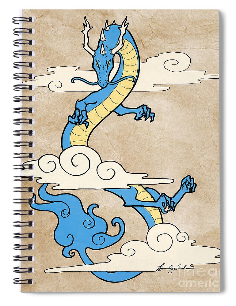 Dragon Spiral Notebook featuring the digital art Dragon Cloud by Brandy Woods