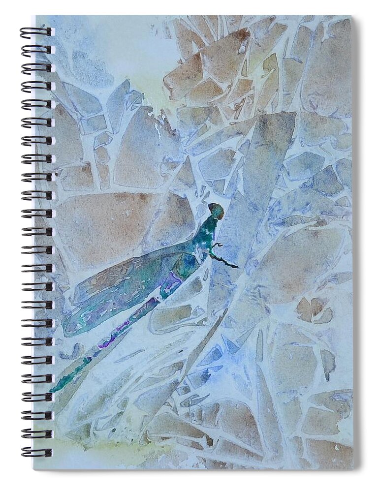 Dragonfly Spiral Notebook featuring the painting Dragonfly by Kellie Chasse