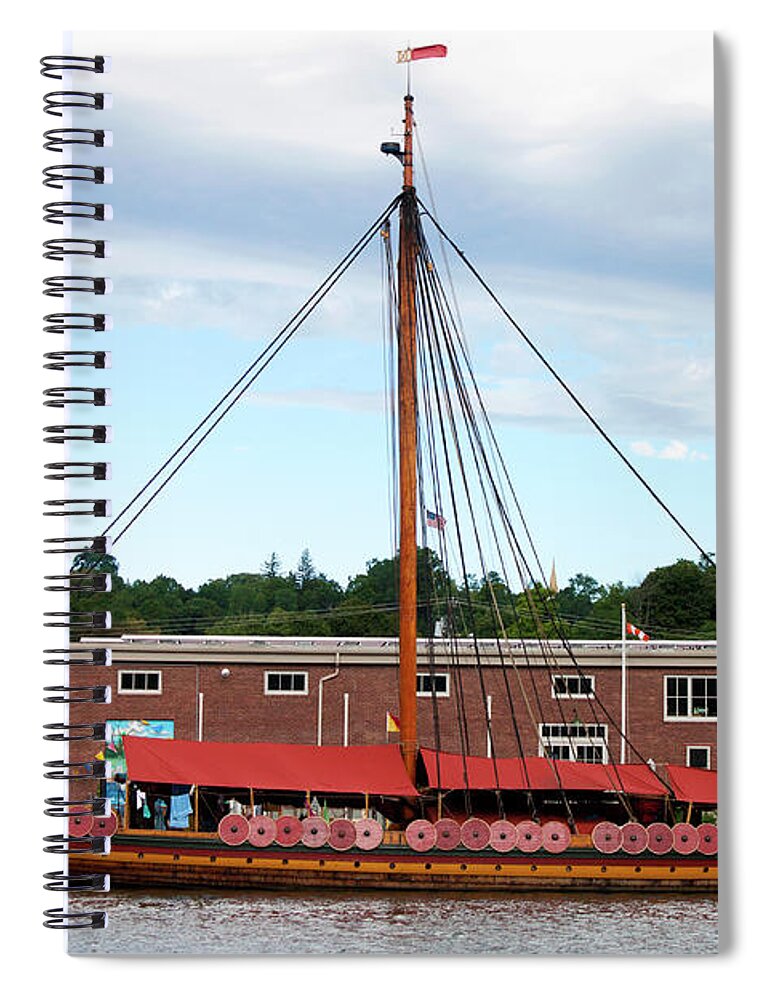 Boat Spiral Notebook featuring the photograph Draken Harald Harfagre by Jeff Severson