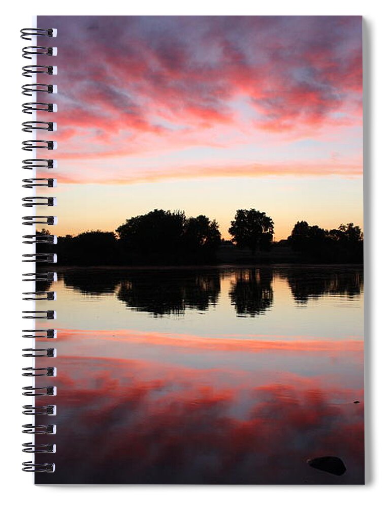 Sunset Spiral Notebook featuring the photograph Drama in Red by Carol Groenen