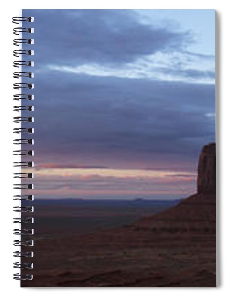 Arizona Spiral Notebook featuring the photograph Dramatic Sunset at Monument Valley by Karen Foley