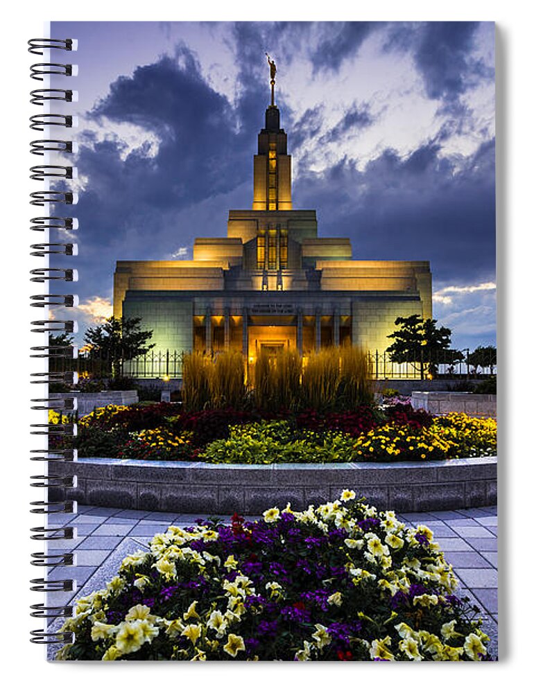 Draper Spiral Notebook featuring the photograph Draper Mormon LDS Temple - Utah by Gary Whitton