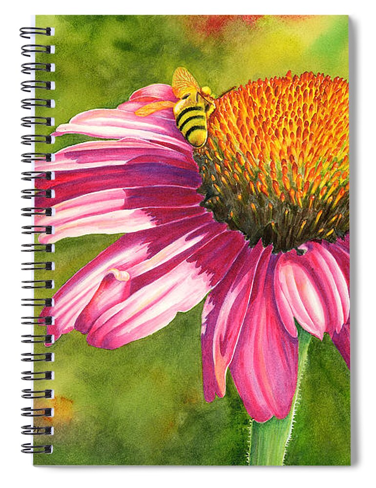 Large Floral Spiral Notebook featuring the painting Drawn In by Lori Taylor