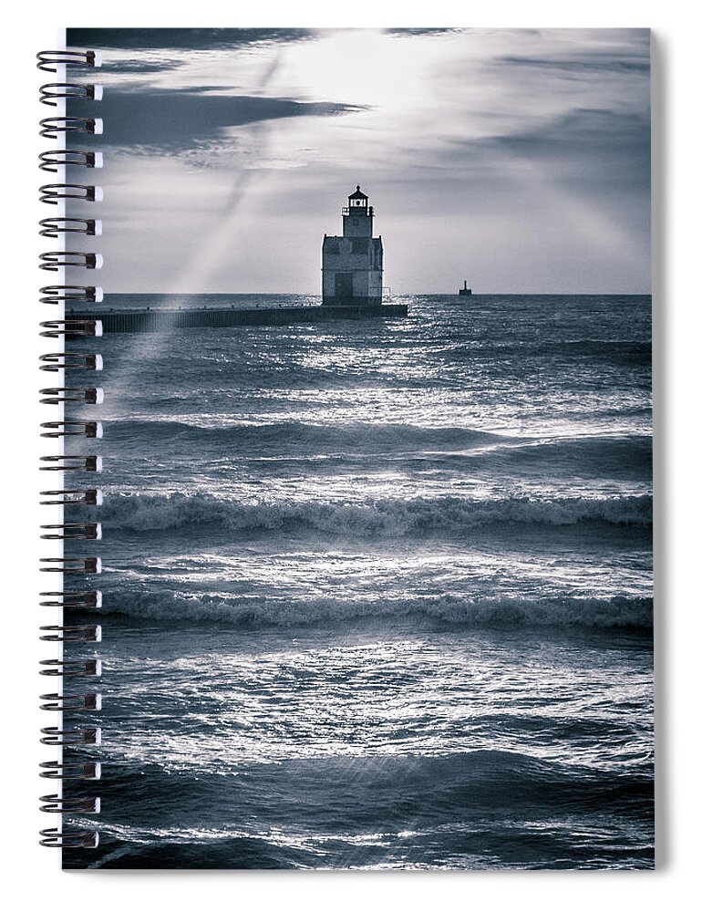 Lighthouse Spiral Notebook featuring the photograph Drawn To The Light by Bill Pevlor