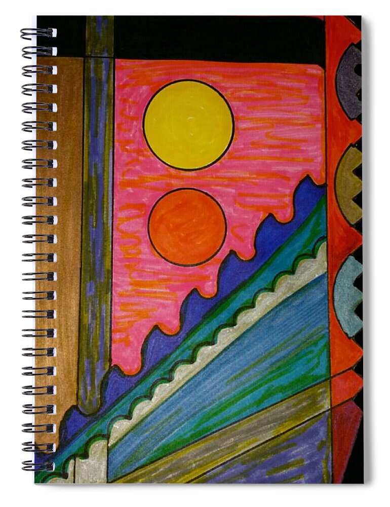 Geometric Art Spiral Notebook featuring the glass art Dream 48 by S S-ray