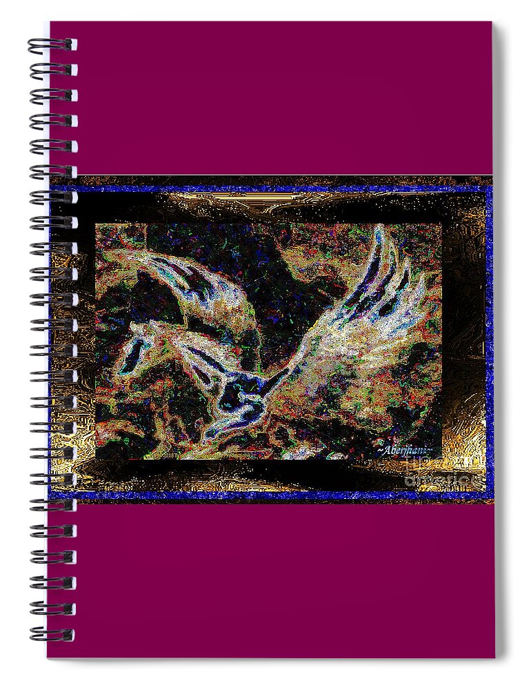 Chromatic Poetics Spiral Notebook featuring the mixed media Dream of the Horse with Painted Wings by Aberjhani