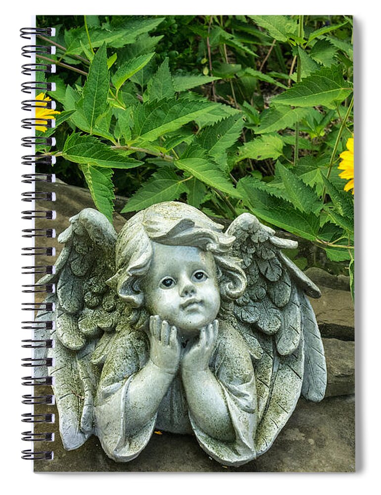 Dreaming Spiral Notebook featuring the photograph Dreaming Angel by Douglas Barnett