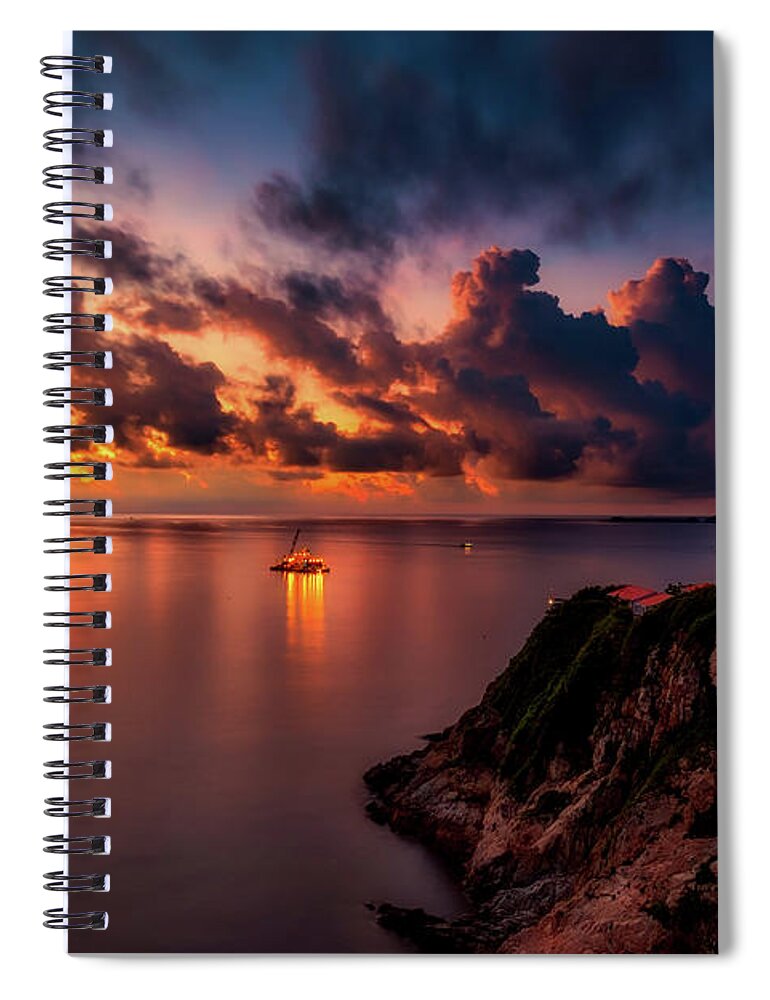 China Spiral Notebook featuring the photograph Dreamy Sunset by Mountain Dreams