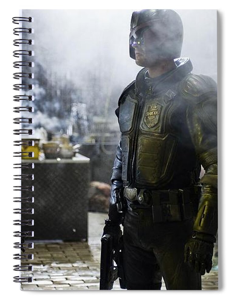 Dredd Spiral Notebook featuring the digital art Dredd by Super Lovely
