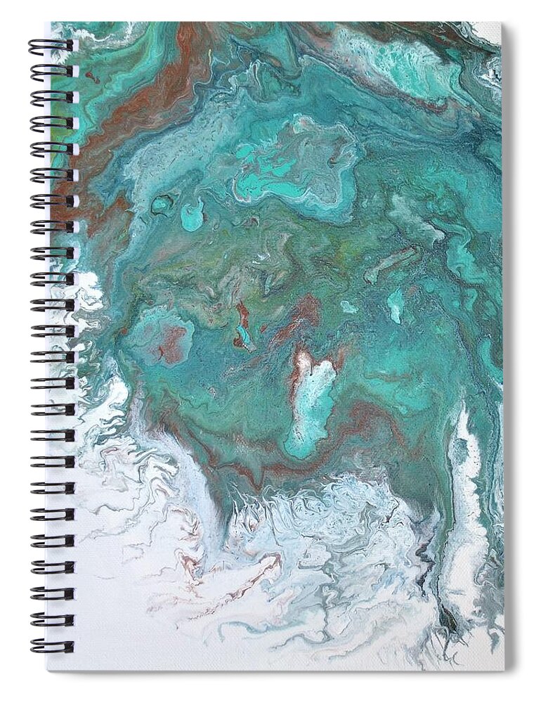 Abstract Spiral Notebook featuring the painting Drift by Sandy Dusek