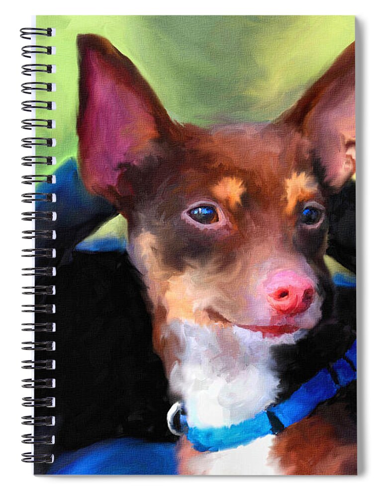 Rat Terrier Spiral Notebook featuring the painting Driver's Seat by Jai Johnson