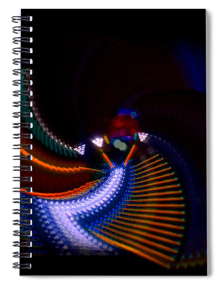 Chaos Spiral Notebook featuring the photograph Drummer Dance by Charles Stuart