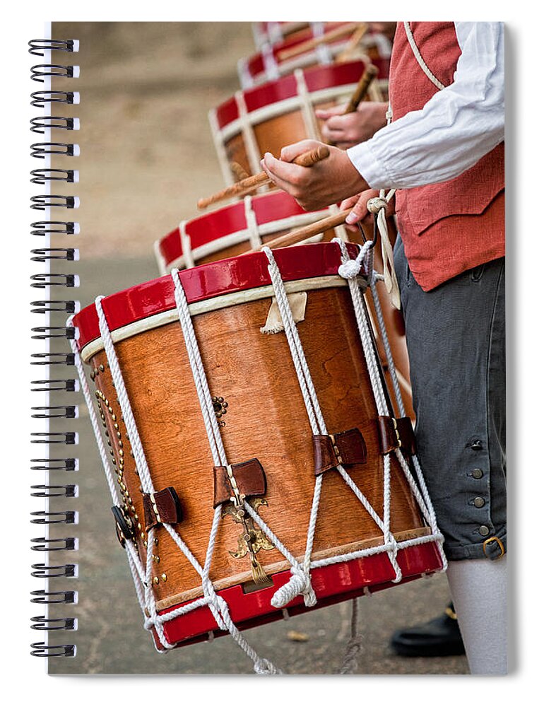 Music Spiral Notebook featuring the photograph Drums Of The Revolution by Christopher Holmes