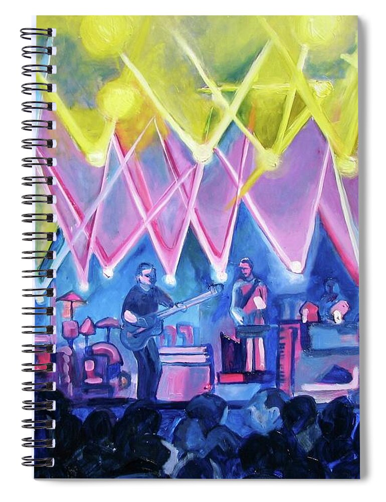Night Scenes Spiral Notebook featuring the painting Dru's Night with Um by Patricia Arroyo
