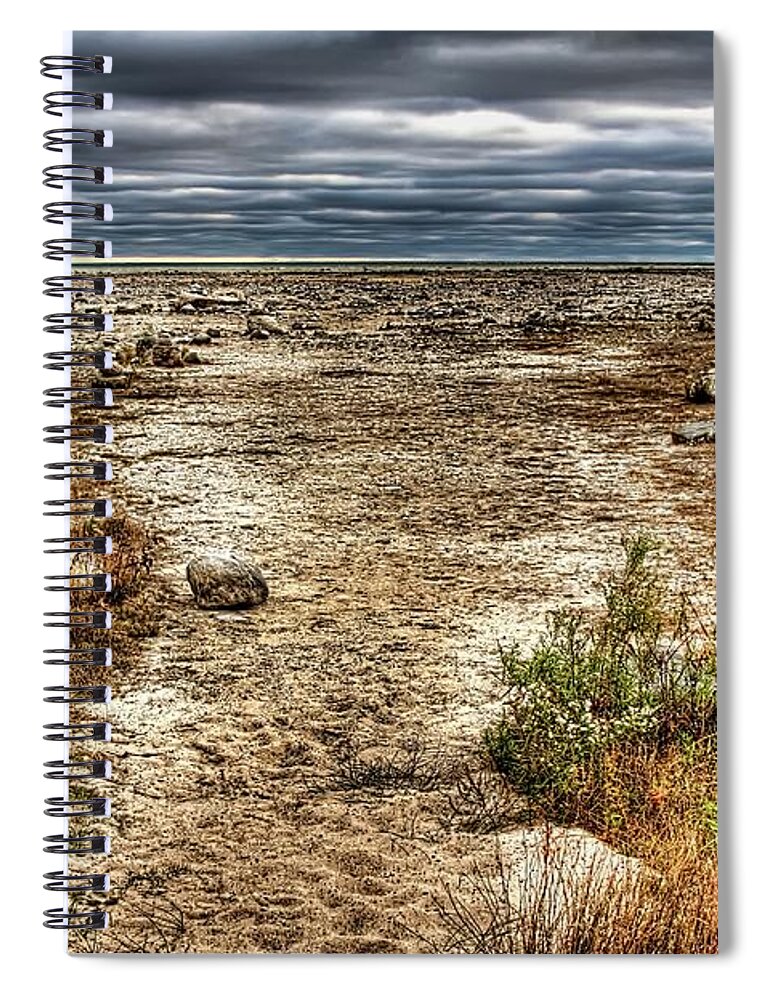 Hdr Photography Spiral Notebook featuring the photograph Dry Beach by Richard Gregurich