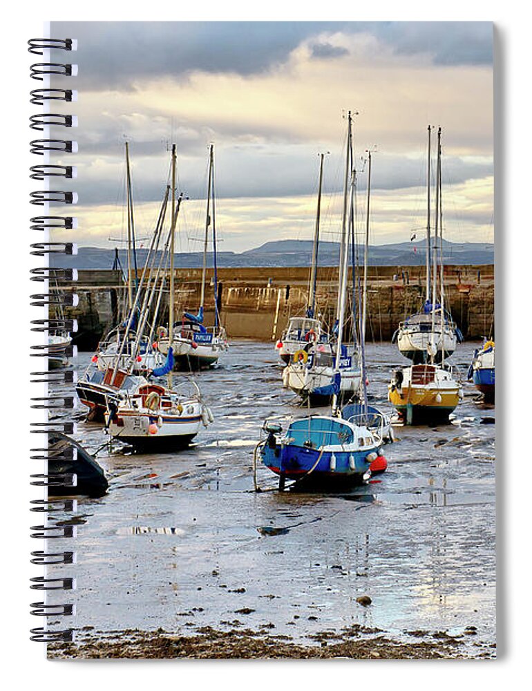 Dry Spiral Notebook featuring the photograph Dry Harbor. by Elena Perelman