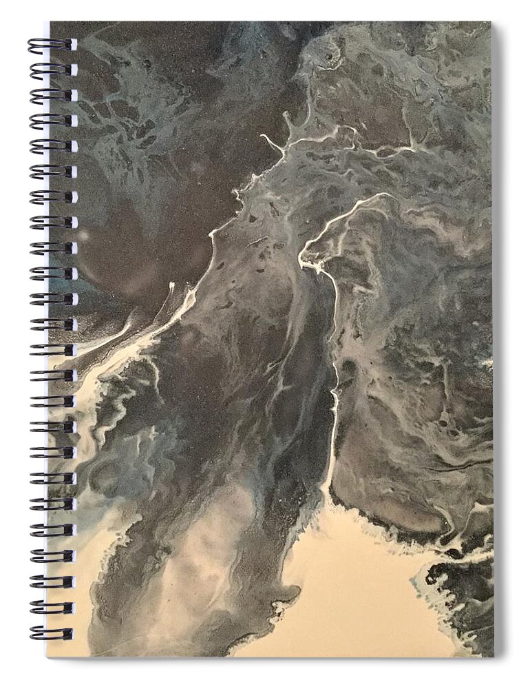 Abstract Spiral Notebook featuring the painting Dual by Soraya Silvestri