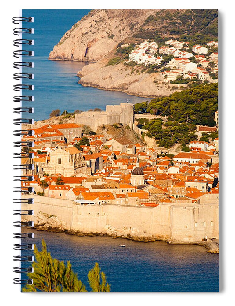Aerial Spiral Notebook featuring the photograph Dubrovnik Old City by Thomas Marchessault