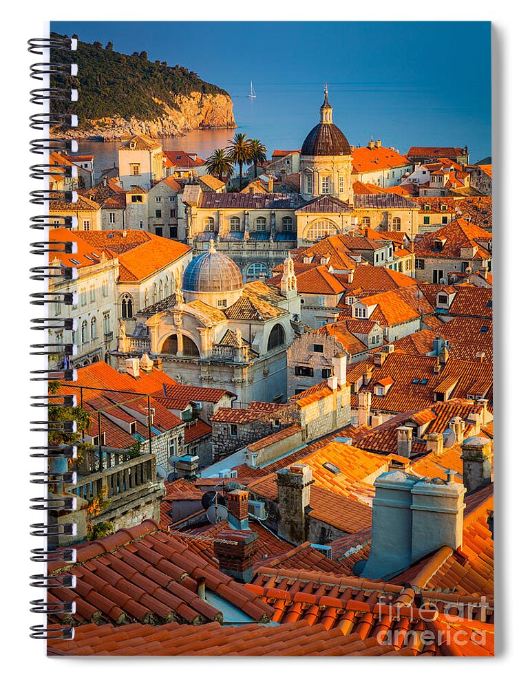 Adriatic Spiral Notebook featuring the photograph Dubrovnik Sunset by Inge Johnsson