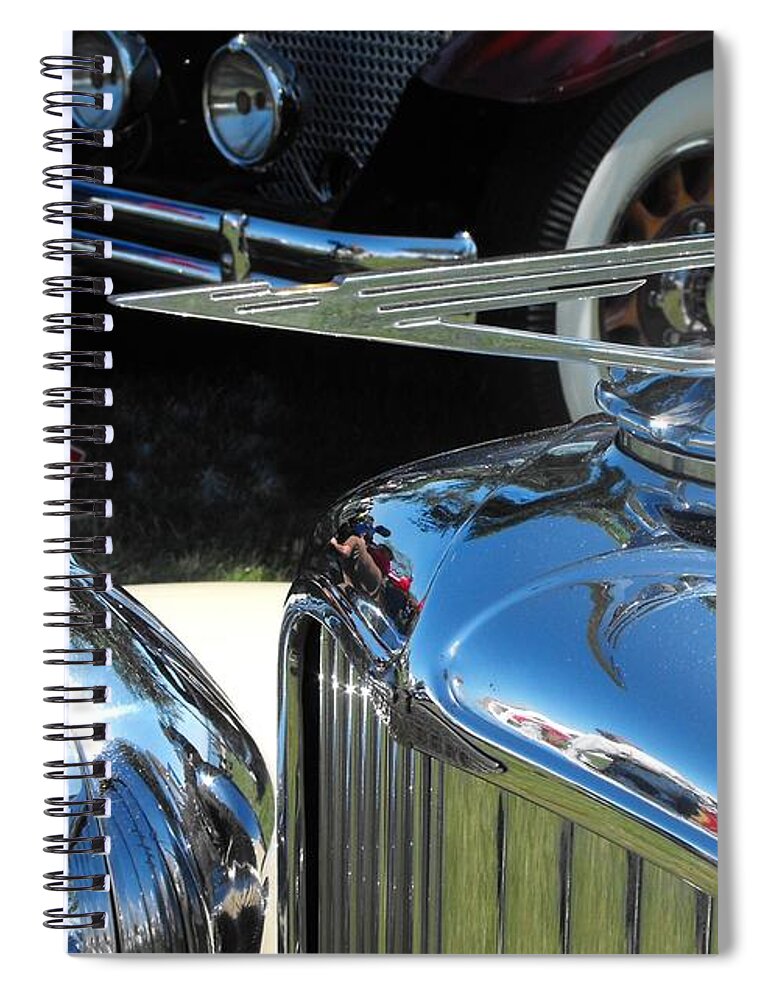 Duesenberg Spiral Notebook featuring the photograph Duesenberg Hood Ornament by Neil Zimmerman