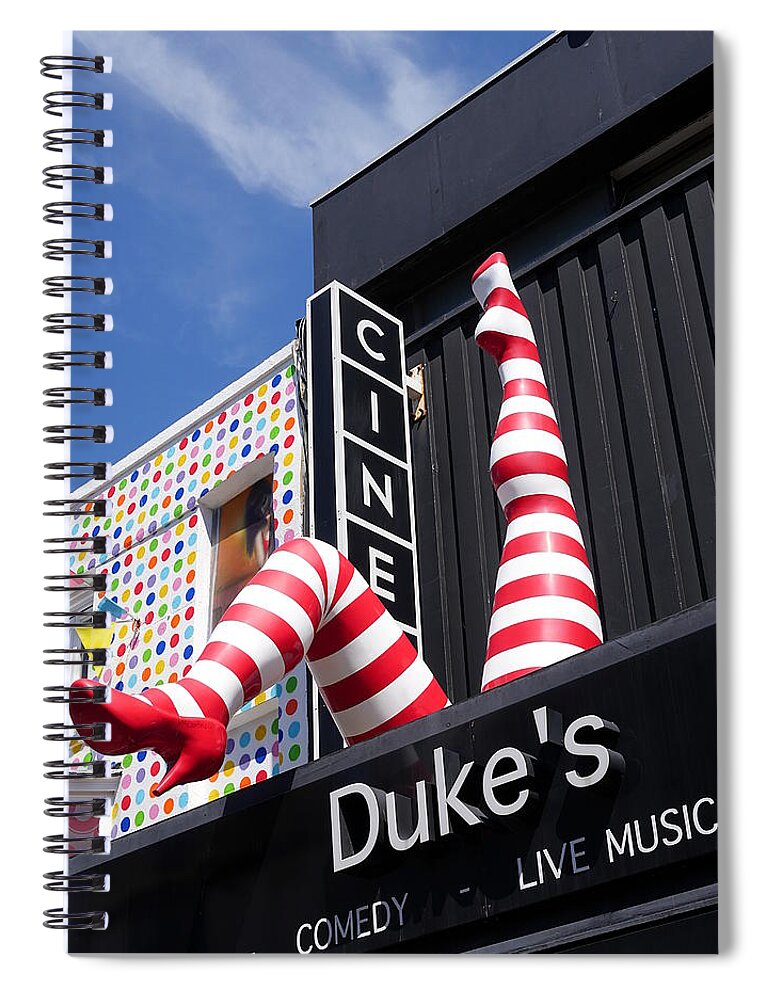 Richard Reeve Spiral Notebook featuring the photograph Dukes at Komedia - Yes you can can by Richard Reeve