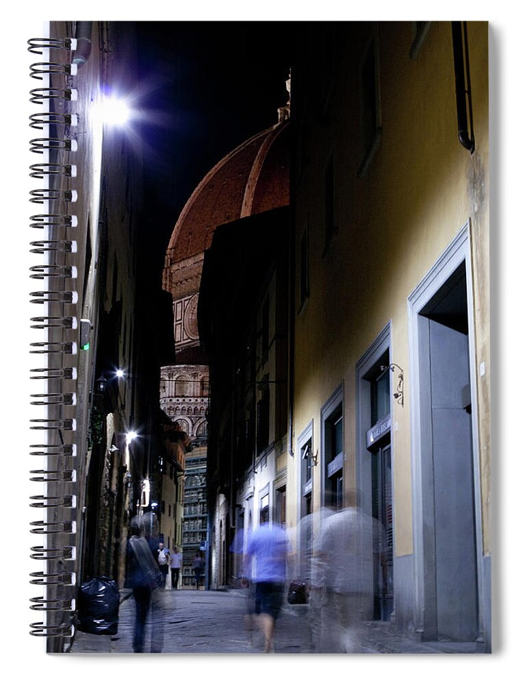 Duomo Spiral Notebook featuring the photograph Duomo in the Dark by Matthew Wolf