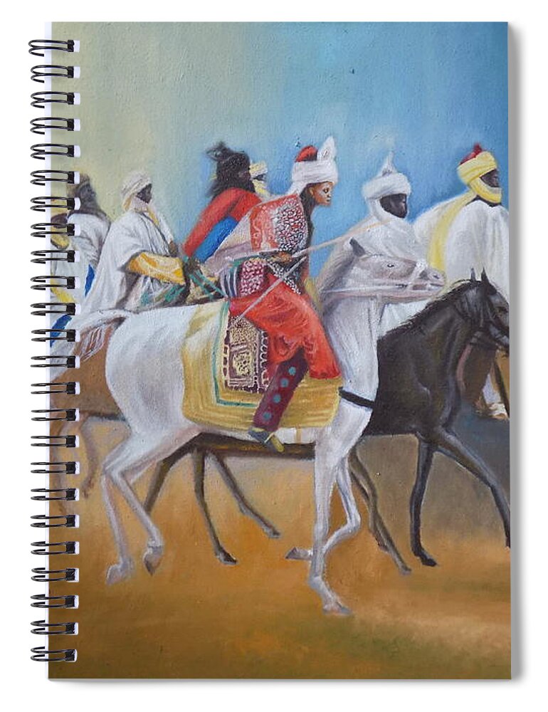 Today Spiral Notebook featuring the painting Durban Riders by Olaoluwa Smith