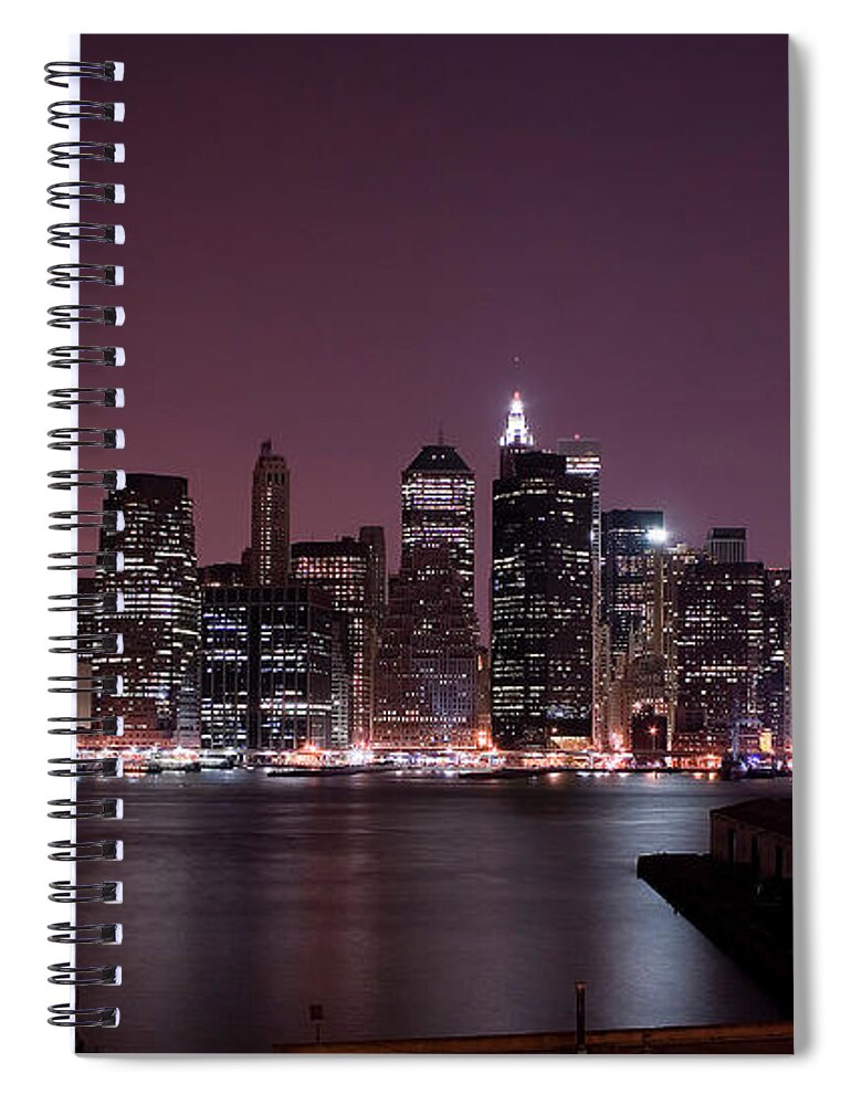 Manhattan Spiral Notebook featuring the photograph Dusk at Brooklyn Port by Shawn Everhart