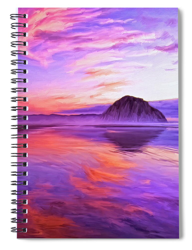 Dusk On The Morro Strand Spiral Notebook featuring the painting Dusk on the Morro Strand by Dominic Piperata