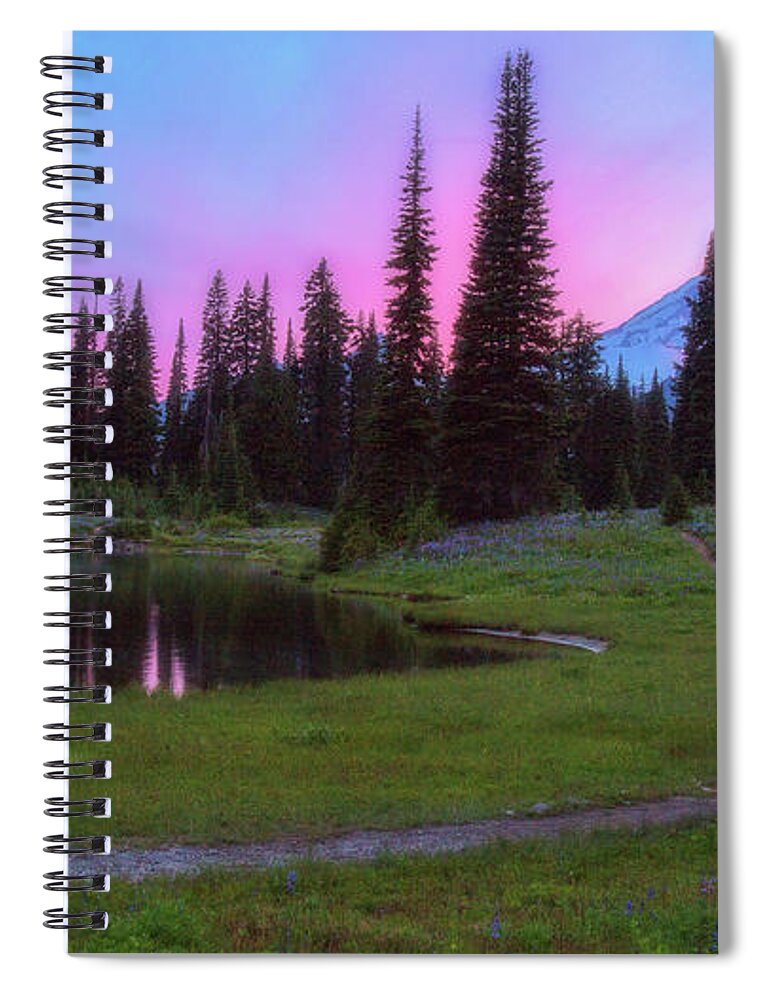 Mount Rainier Spiral Notebook featuring the photograph Dusk Walk by Judi Kubes