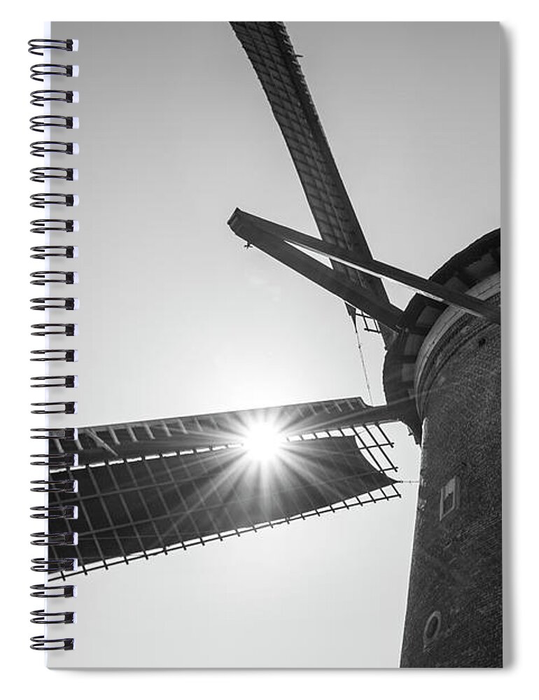 Landscape Spiral Notebook featuring the photograph Dutch Windmill by Adriana Zoon