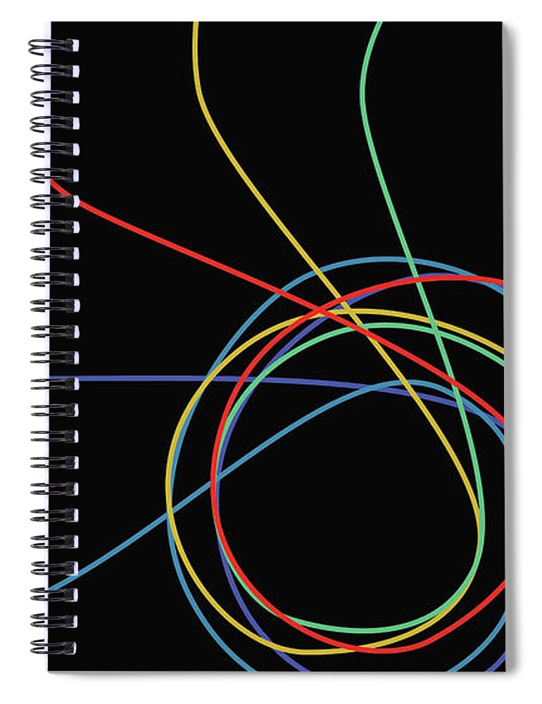 Abstract Spiral Notebook featuring the digital art E Pluribus Unum by Gina Harrison
