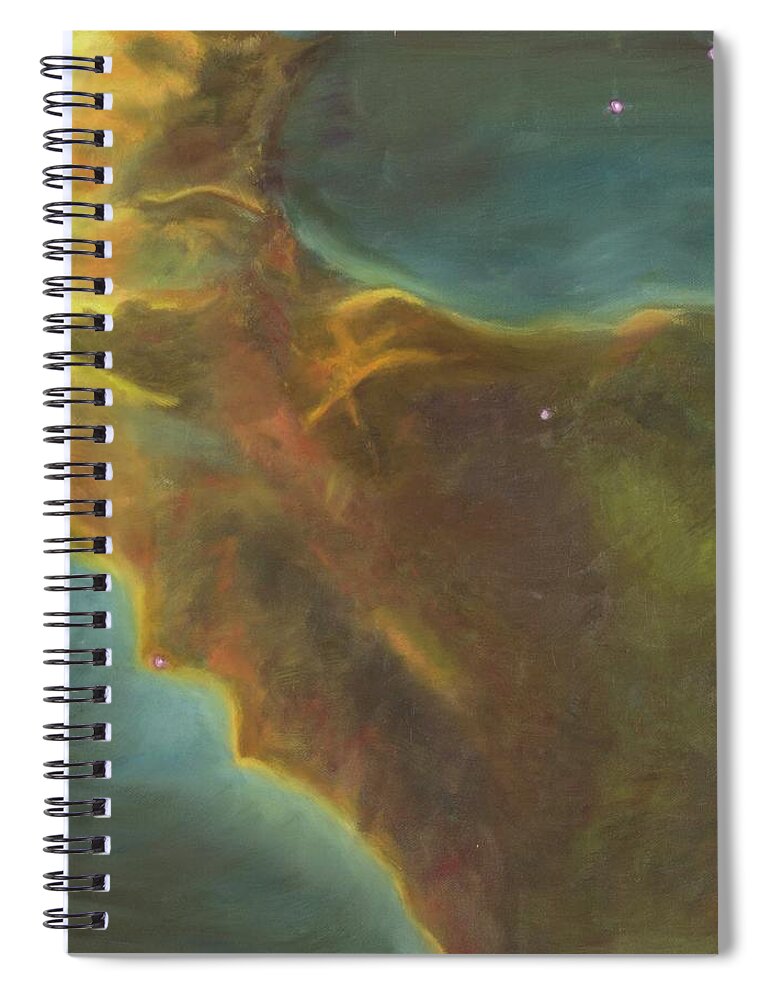 Nebula Spiral Notebook featuring the painting Eagle Nebula by Neslihan Ergul Colley