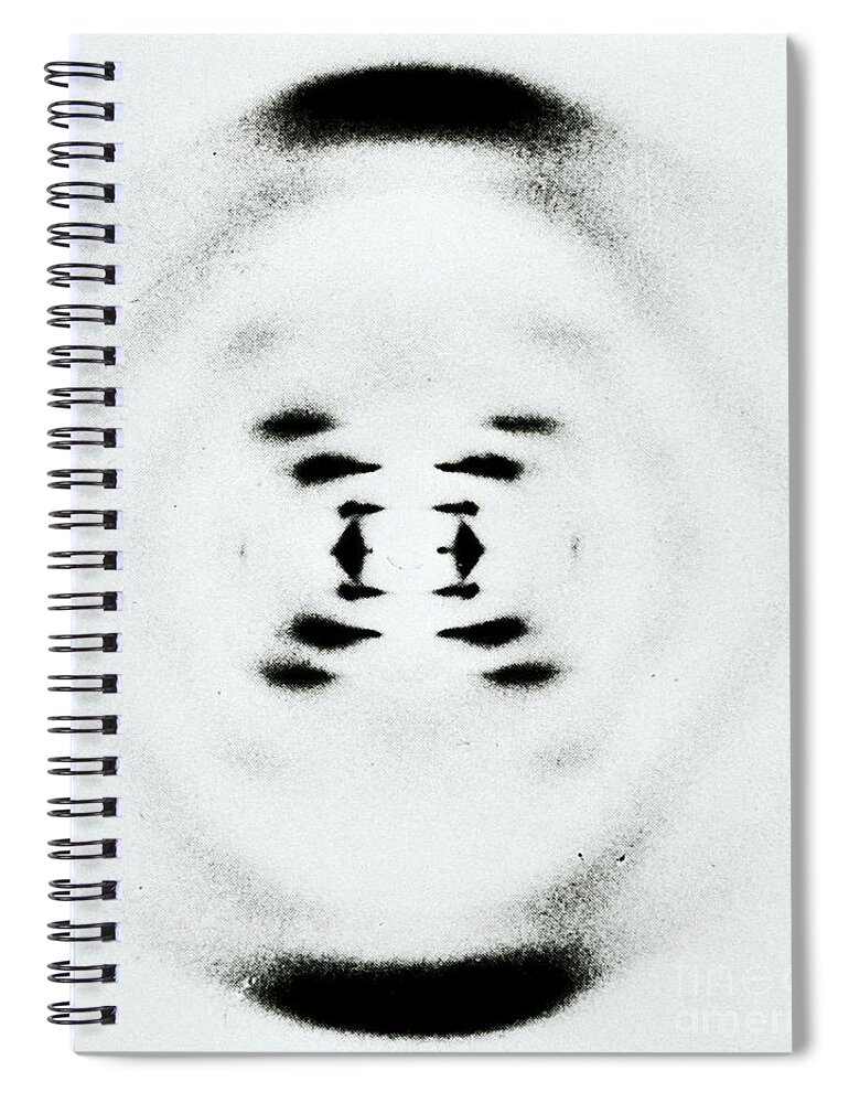 Deoxyribonucleic Acid Spiral Notebook featuring the photograph Early Image Of Dna by Omikron