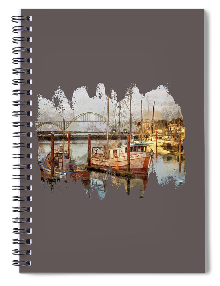 Nautical Art Spiral Notebook featuring the photograph Early Light On Yaquina Bay by Thom Zehrfeld