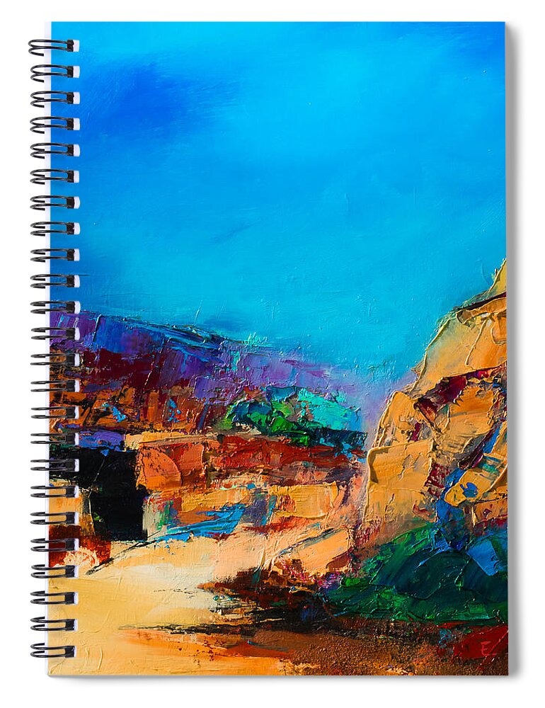 Canyon Spiral Notebook featuring the painting Early Morning Over the Canyon by Elise Palmigiani
