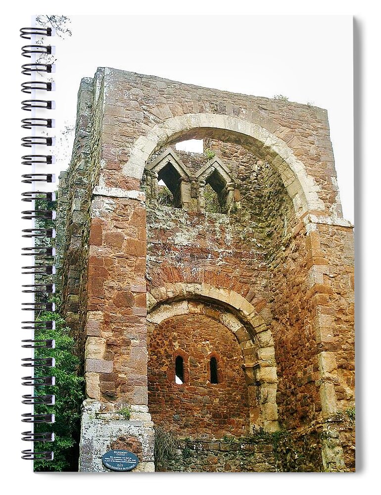 Rougemont Castle Spiral Notebook featuring the photograph Early Norman Gatehouse Rougemont Castle by Richard Brookes