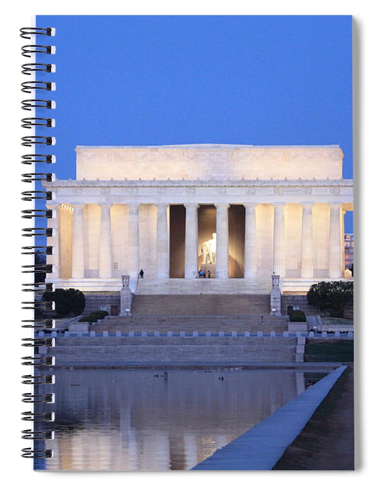 Early Spiral Notebook featuring the photograph Early Washington Mornings - The Lincoln Memorial by Ronald Reid