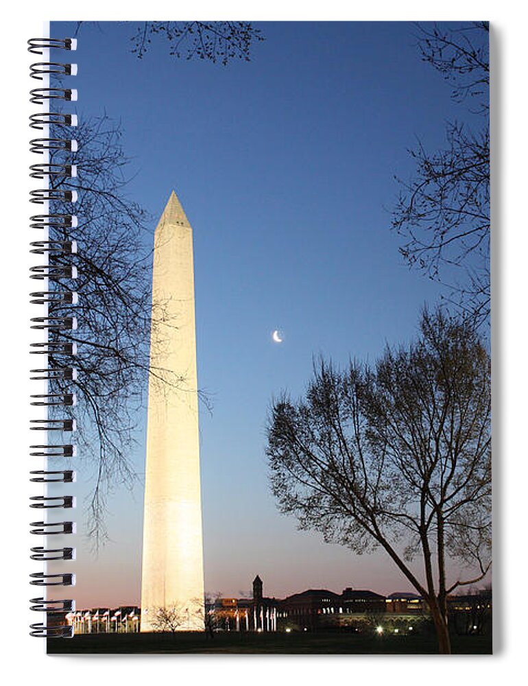Early Spiral Notebook featuring the photograph Early Washington Mornings - The Washington Monument by Ronald Reid