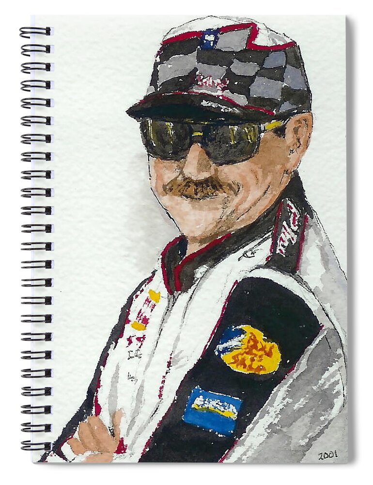 Nascar Spiral Notebook featuring the painting Earnhardt Attitude by Lynn Babineau