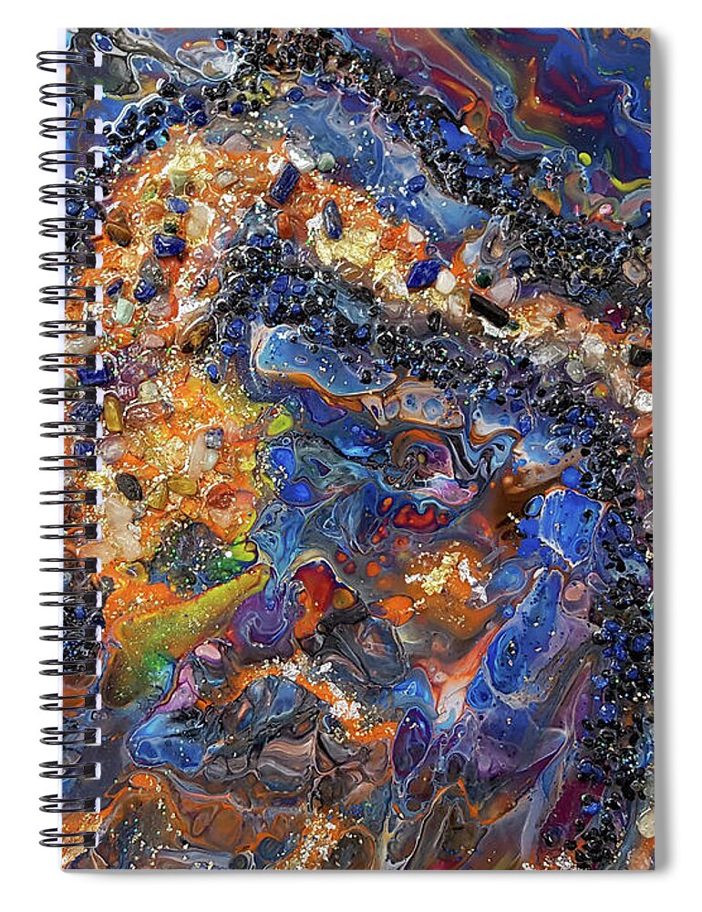 Acrylic Spiral Notebook featuring the painting Earth Gems #18W01 by Lori Sutherland