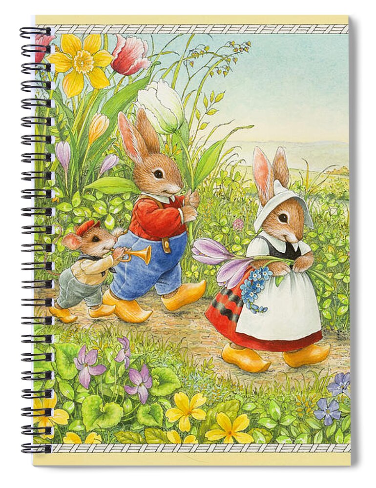 Easter Spiral Notebook featuring the painting Easer Parade by Lynn Bywaters