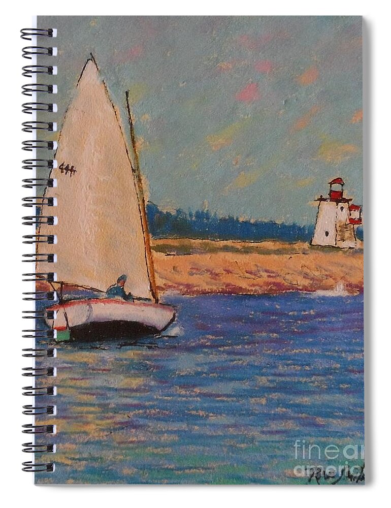 Pastels Spiral Notebook featuring the pastel East of Peggy's cove by Rae Smith PAC