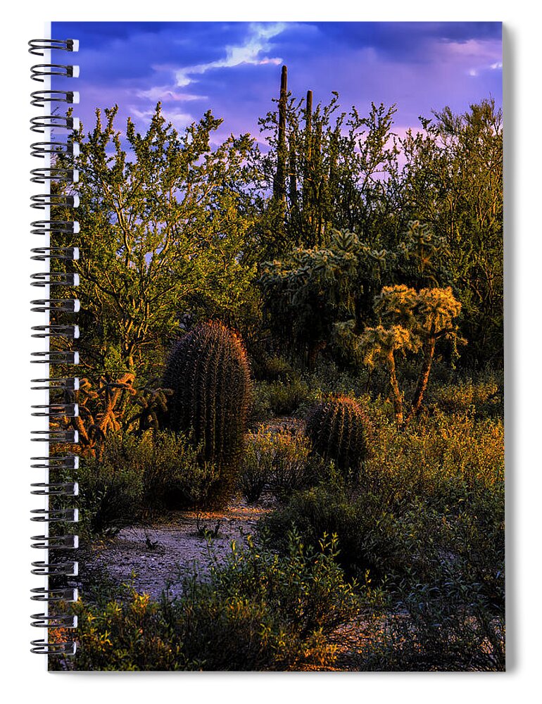 Arizona Spiral Notebook featuring the photograph East of Sunset V40 by Mark Myhaver