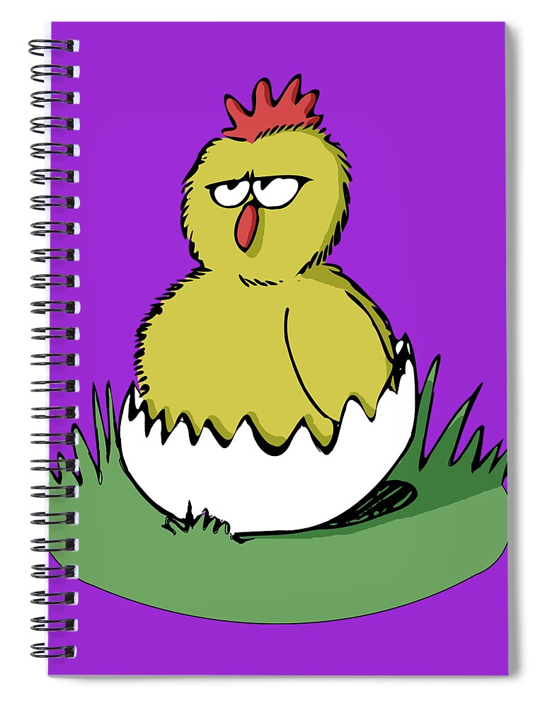 Easter Spiral Notebook featuring the digital art Easter Chicken by Piotr Dulski