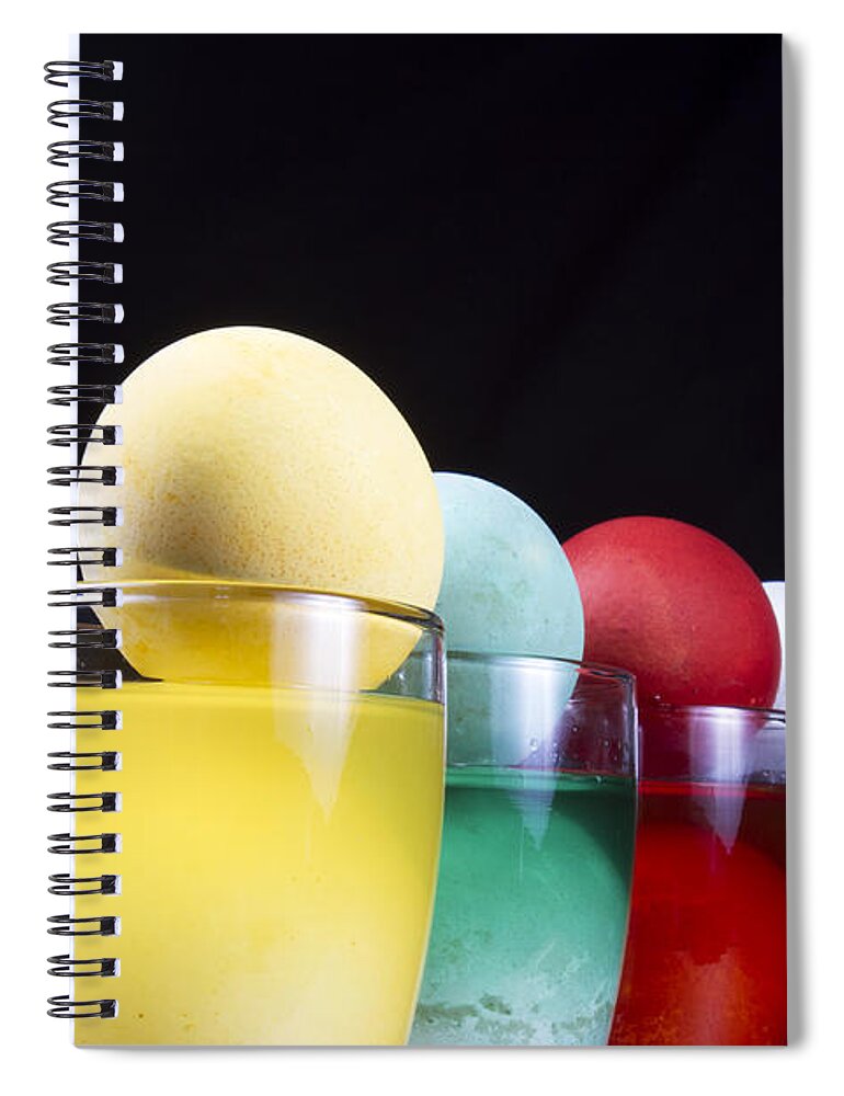 Easter Egg Spiral Notebook featuring the photograph Easter eggs in glass by Karen Foley
