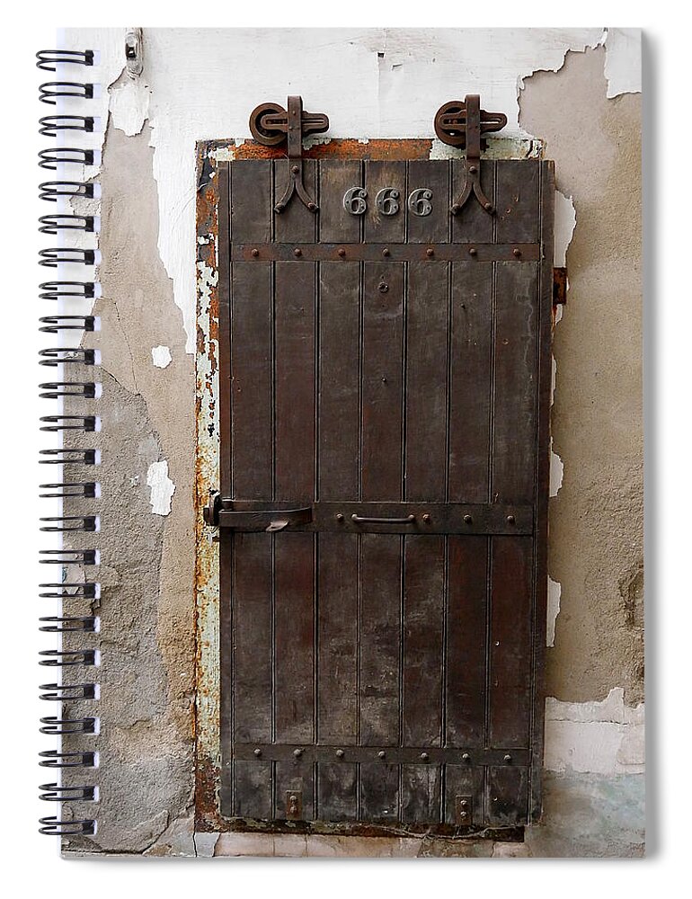 Richard Reeve Spiral Notebook featuring the photograph Eastern State Penitentiary - Devil's Door by Richard Reeve