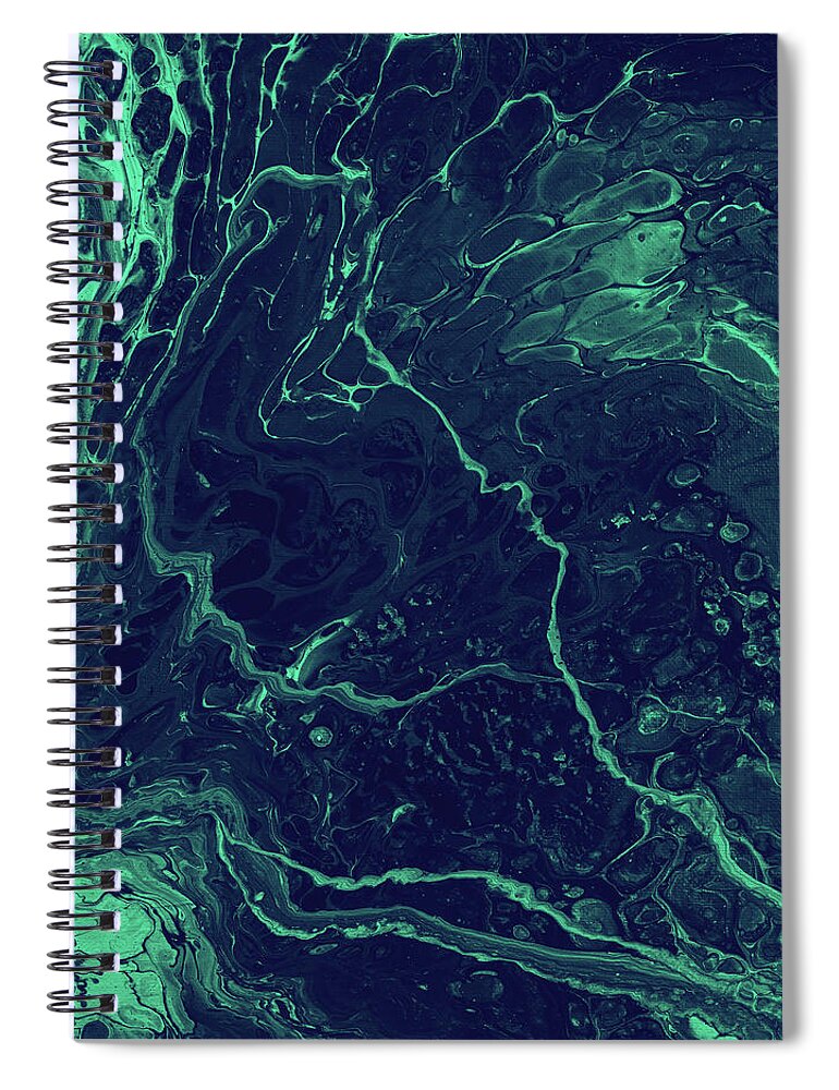 Blue Spiral Notebook featuring the painting Ebb and Flow by Jennifer Walsh